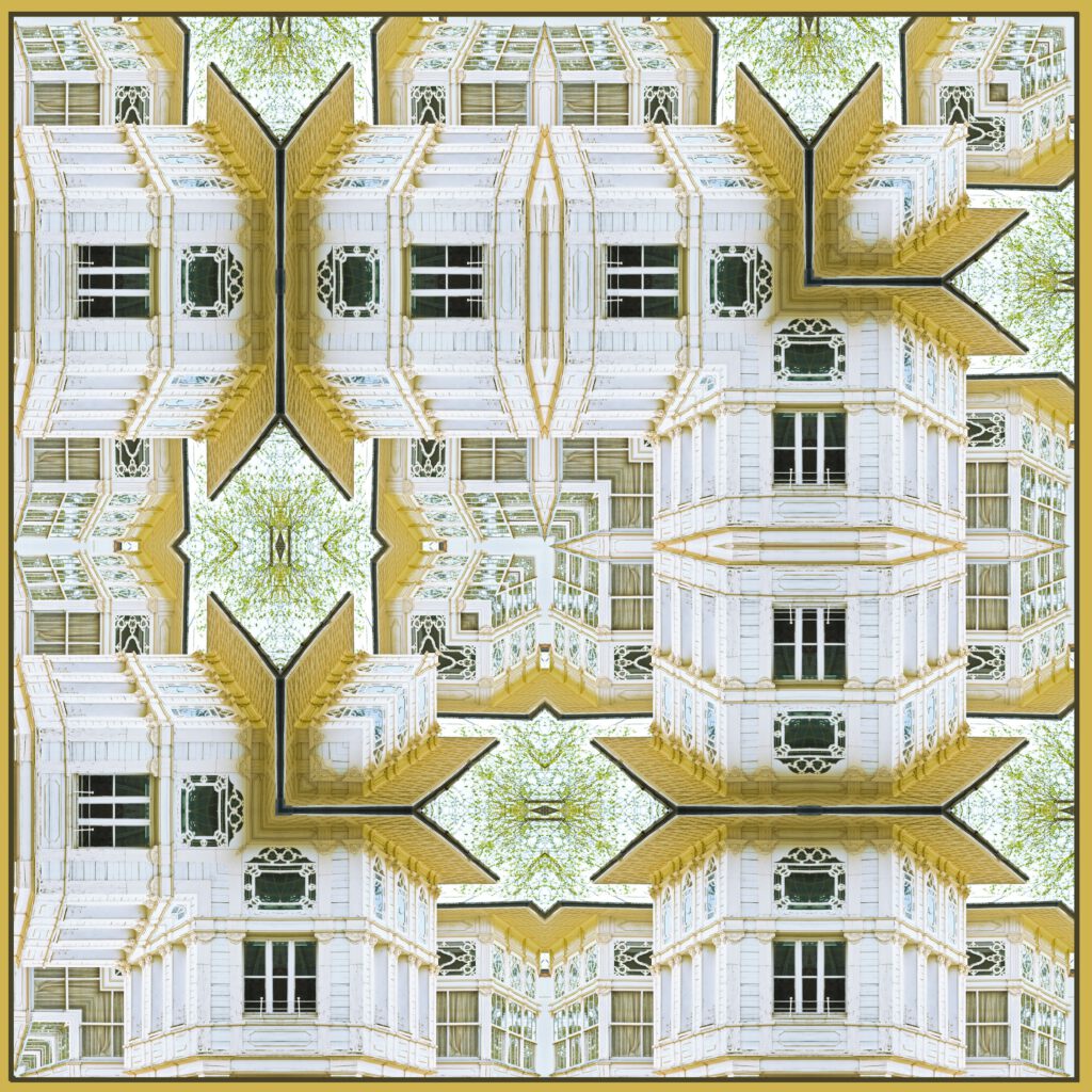 White wooden houses